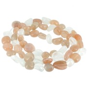 Perles nuggets irréguliers 4 - 6 mm pierre gemme - Mix Pierre de lune Peach x39cm|raw }}