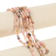 Perles nuggets irréguliers 4 - 6 mm pierre gemme - Opale rose x39cm