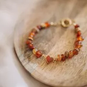 Perles nuggets irréguliers 6 - 7 mm pierre gemme - Cornaline x41cm