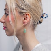 Pendentif fleur 20 mm en pierre gemme - Aventurine x1