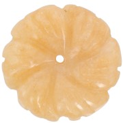 Pendentif fleur 20 mm en pierre gemme - Jade teinté - Jaune x1