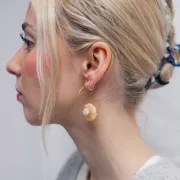 Pendentif fleur 20 mm en pierre gemme - Jade teinté - Jaune x1