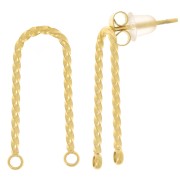 Clous d'oreilles pont 21x9 mm forme U - Acier inoxydable 304L Doré x2|raw }}