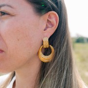 Pendentifs gouttes évidés effet plissé 39x36 mm - Acier inoxydable 304L x2