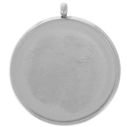 Serti pendentif pour cabochon fond plat 18 mm - Acier inoxydable 303L x1