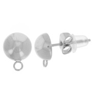 Clous d'oreilles demi-boule 7 mm - Acier inoxydable 304L x2|raw }}