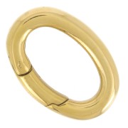 Fermoir ovale mousqueton 18 mm - Acier inoxydable 316L Doré x1