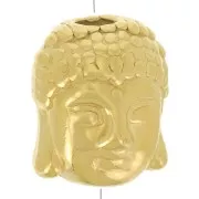 Perle tête de Bouddha 9x11 mm - Acier inoxydable 316L Doré x1