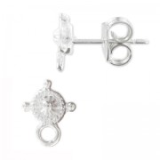 Clous d'oreilles ronds 9,5 mm argenté x2