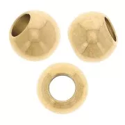 Perles rondes 6 mm avec un trou de 3 mm - Acier inoxydable 316 Doré x10