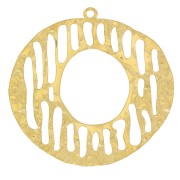 Pendentifs irrégulier martelé 30 mm motif graphique Acier inoxydable 316L Doré x2|raw }}