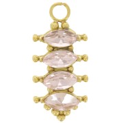 Pendentif barre 17x8 mm avec oxydes zirconium - Acier inox 304L Doré - Rose x1