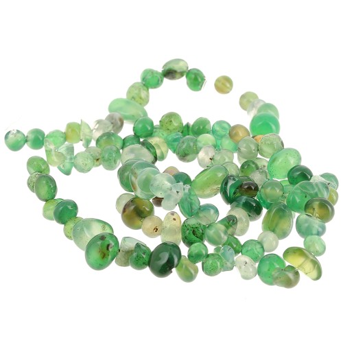 Perles nuggets irréguliers 4 - 6 mm pierre gemme - Agate verte x41cm