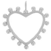Pendentif coeur évidé avec petites boule 20x18 mm Acier inoxydable 304L x1