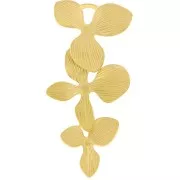 Pendentifs intercalaires 3 fleurs orchidées 45x22 mm Acier inox 30 Doré x2