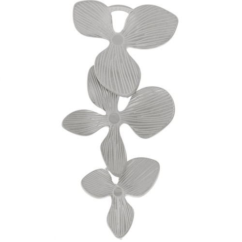 Pendentifs intercalaires 3 fleurs orchidées 45x22 mm Acier inoxydable 316L x2