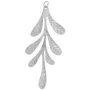 Pendentifs feuilles 56x24 mm - Acier inoxydable 304L x2|raw }}