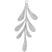 Pendentifs feuilles 56x24 mm - Acier inoxydable 304L x2