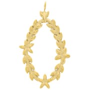 Pendentifs couronne feuille de laurier 34x19 mm - Acier inoxydable 304L Doré x2|raw }}