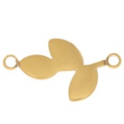 Intercalaires feuilles 2 anneaux - 22x12 mm - Acier inoxydable 316L Doré x4