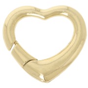 Fermoir coeur mousqueton 20x22 mm Doré x1|raw }}