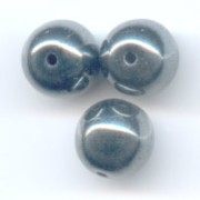 Perles en verre tchèque rondes  3 mm Jet Hematite x50
