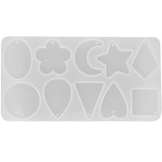 Moule silicone pour réaliser pendentifs étoiles - lunes en résine - Transparent x1