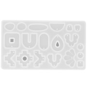 Moule silicone pour réaliser pendentifs forme géométrique en résine - Transparent