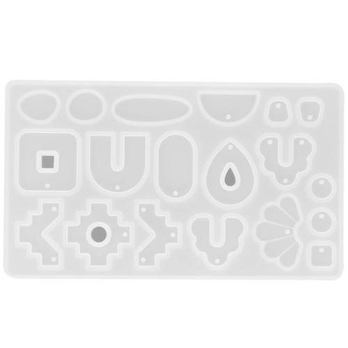 Moule silicone pour réaliser pendentifs forme géométrique en résine - Transparent