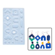 Moule silicone pour réaliser pendentifs forme géométrique en résine - Transparent