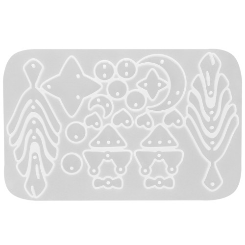 Moule silicone pour réaliser intercalaires Lune & étoile en résine -Transparent x1