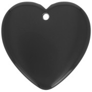 Pendentif coeur en résine opaque 36x36.5 mm - Noir x1|raw }}