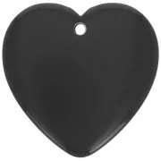 Pendentif coeur en résine opaque 36x36.5 mm - Noir x1