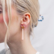 Clous d'oreilles noeuds 8x11 mm - Argent 925 Doré à l'or fin x2