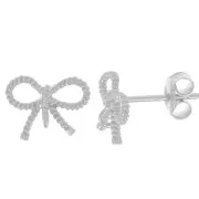 Clous d'oreilles noeuds 8x11 mm - Argent 925 x2
