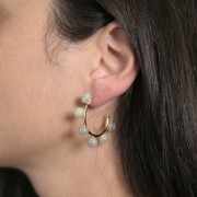 Rondes semi-percées  6 mm Aigue-Marine x2