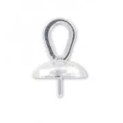 Attache pendentif pour ronde semi-percée 10 et 12 mm Placage argent fin