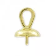 Attache pendentif pour ronde semi-percée 10 et 12 mm Doré à l'or fin