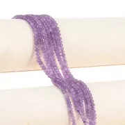 Perles rondes aplaties facettées 4x3 mm - Amethyste x35cm