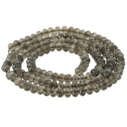 Perles rondes aplaties facettées 4x3 mm - Quartz Fumé x35cm|raw }}