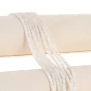 Perles rondes aplaties facettées 4x3 mm - Pierre de Lune x35cm