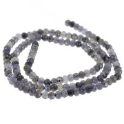 Perles rondes aplaties facettées 4x3 mm - Iolite x35cm|raw }}