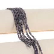 Perles rondes aplaties facettées 4x3 mm - Iolite x35cm