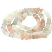 Perles Rondes aplaties facettées 4.5 mm Mix Pierre de Lune x 35cm