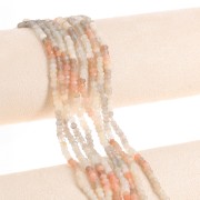 Perles Rondes aplaties facettées 4.5 mm Mix Pierre de Lune x 35cm