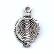 Breloques ethniques 19 mm argenté vieilli x4