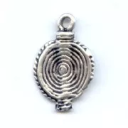 Breloques ethniques 19 mm argenté vieilli x4