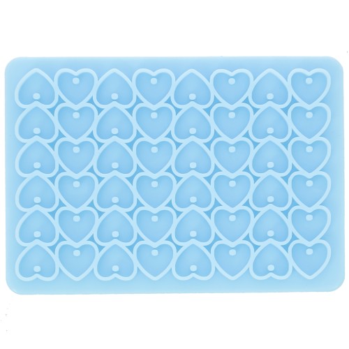 Moule silicone pour réaliser des sequins coeurs - résine époxy et poudre céramique