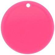 Pendentif rond en acrylique transparent 30 mm - Fuchsia x1