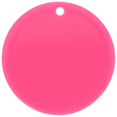 Pendentif rond en acrylique transparent 30 mm - Fuchsia x1